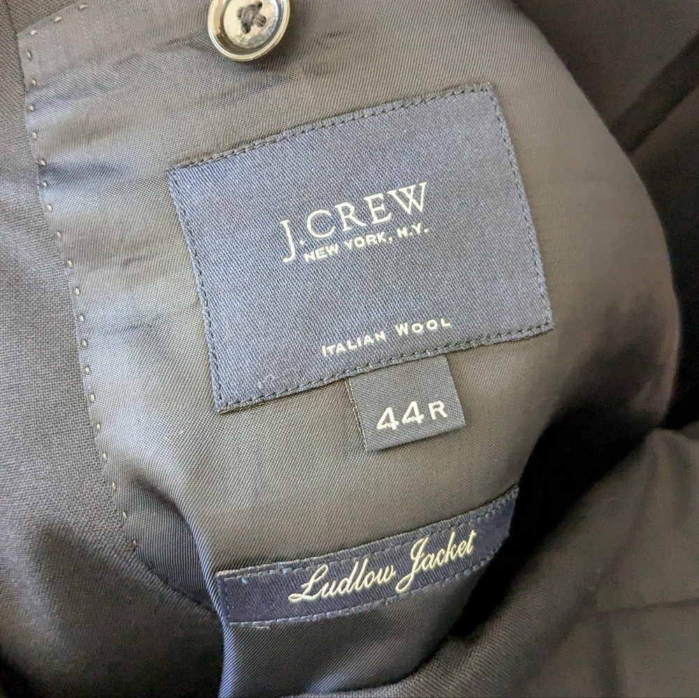 J. Crew Men's Blue Italian Wool Ludlow Jacket  Two Button Blazer Size 44R - Picture 6 of 6